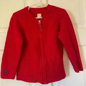 Organic cotton cardigan with heart embroidery